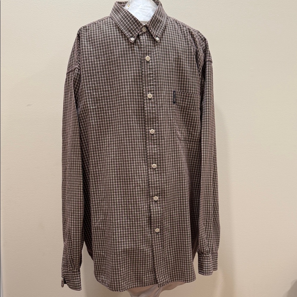 Abercrombie & Fitch Brown Plaid Button-Down Shirt (sz XL)